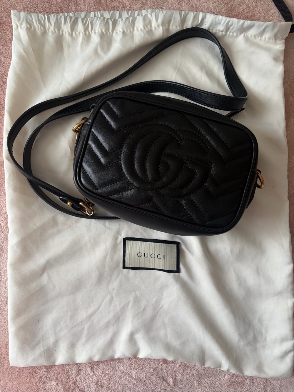 Gucci GG Quilted Chevron Leather Mini Camera Bag - Picture 2 of 6